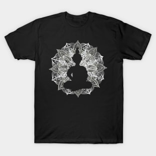 White Mandala Circle Buddha T-Shirt